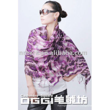 женский модный шерстяной шарф с принтом